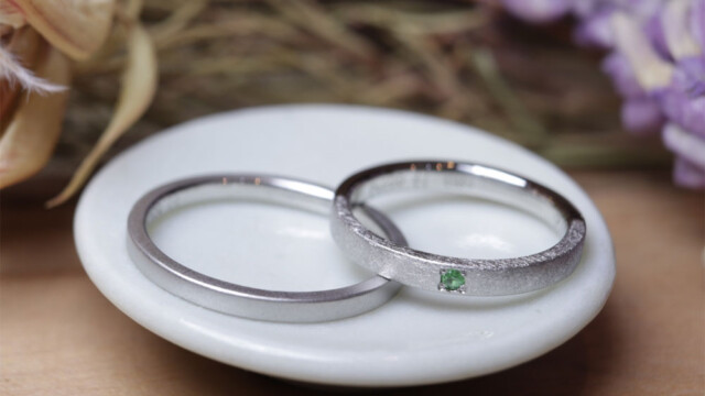 誕生石 結婚指輪1手作り