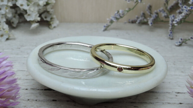 手作り 結婚指輪 誕生石